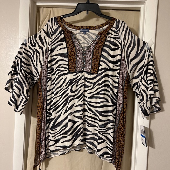 New Democracy Animal Print Blouse With 3/4 Length Sleeves. - Picture 1 of 4